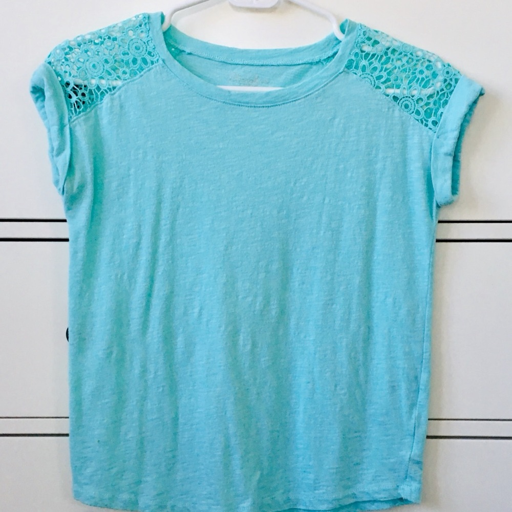 Turquoise Lacy Tee